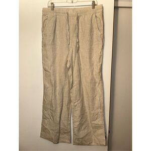L.L. Bean Women’s Premium Breezy Linen Pants Oatmeal Size 12 NWT